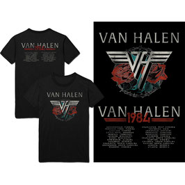 T-shirt Unisex - Van Halen - 84 Tour (Back Print) - Black - 100% Cotton