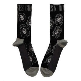 Paar Sokken - Guns N' Roses - Skulls Band Monochrome - Maat 41-45 - Zwart