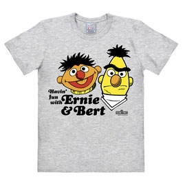 T-shirt Unisex - Sesame St. - Ernie and Bert - Havin' Fun - Grey Melange - 100% Cotton