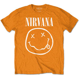 T-shirt Kids - Nirvana - White Smiley - Orange - 100% Cotton