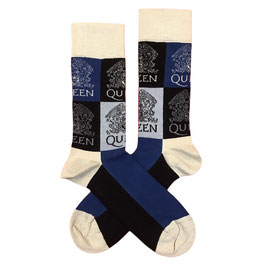 Paar Sokken - Queen - Crest Blocks - Maat 41-45 - Blauw