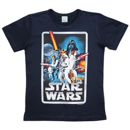 T-shirt Unisex - Star Wars - Vintage Poster - Navy Blue - 100% Cotton