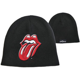 Unisex Beanie Hat - Rolling Stones, The - Classic Tongue - Black - Cotton