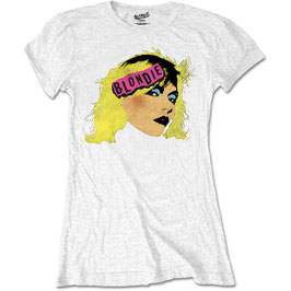 T-shirt Vrouwen - Blondie - Punk Logo - White - 100% Cotton