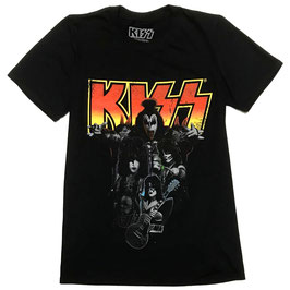T-shirt Unisex - Kiss - Neon Band - Black - 100% Cotton