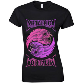 T-shirt Vrouwen - Metallica - Yin Yang Purple -Black - 100% Cotton