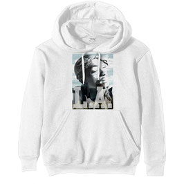 Hooded Sweater - Tupac - LA Skyline - White - 80% Cotton, 20% Polyester