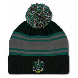 Unisex Beanie Knitted Pompon Hat - Harry Potter - Slytherin - Black