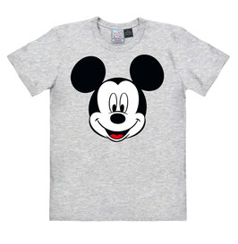 T-shirt Unisex - Disney - Mickey Mouse - Face - Grey Melange - 100% Cotton