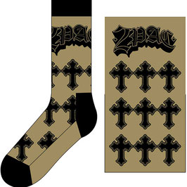 Paar Sokken - Tupac  - Crosses - Maat 41-45 - Zwart