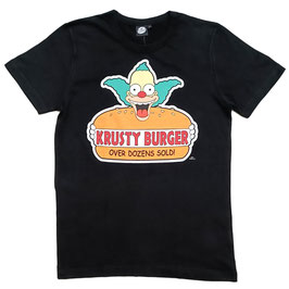 T-shirt Unisex - Simpson - Krusty Burger - Black - 100% Cotton