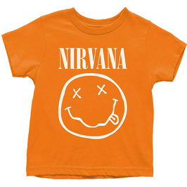 T-shirt Peuters - Nirvana - White Smiley - Orange - 100% Cotton