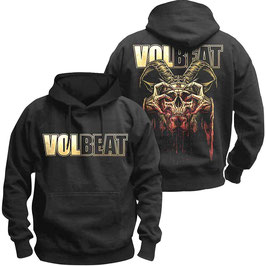 Hooded Sweater - Volbeat - Bleading Crown Skull (backprint) - Black - 80% Cotton, 20% Polyester