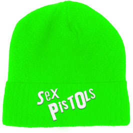 Unisex Beanie Hat - Sex Pistols, The - Logo - Fluorescent Green - Cotton