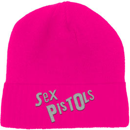 Unisex Beanie Hat - Sex Pistols, The - Logo - Fluorescent Pink - Cotton
