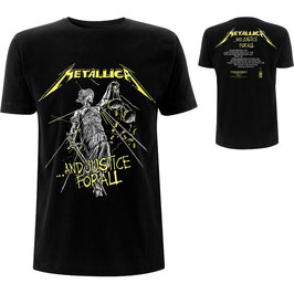 T-shirt Unisex - Metallica - And Justice For All Tracks (backprint) - Black - 100% Cotton