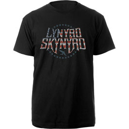 T-shirt Unisex - Lynyrd Skynyrd - Stars & Stripes - Black - 100% Cotton