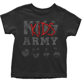 T-shirt Peuters - Kiss - Army - Black - 100% Cotton