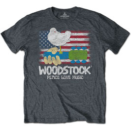 T-shirt Unisex - Woodstock Flag - Heather Grey - 100% Cotton