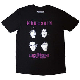 T-shirt Unisex - Måneskin - Live At Circo Massimo 2022 Faces - Black - 100% Cotton