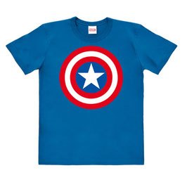 T-shirt Kids - Marvel - Captain America - Shield - Blue - 100% Organic Cotton