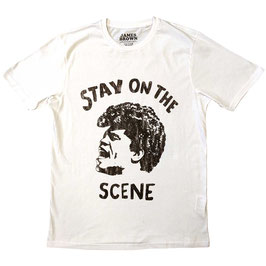 T-shirt Unisex - James Brown - Stay On The Scene - White - 100% Cotton
