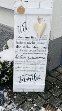 Holzschild wetterbeständig Wir sind eine Familie