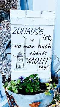 Holzschild wetterbeständig zuhause is
