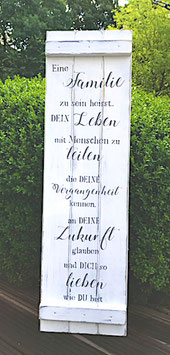 Holzschild wetterbeständig Eine Familie