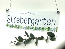 Schild Blech Strebergarten
