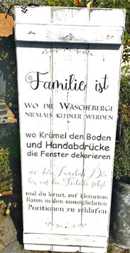 Holzschild Wetterbeständig Familie ist wo die Wäscheberge..