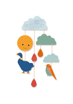 Mobile Wolken-Freunde, NEU mit vorgestanzten Formen| 1 VE = 1 St.