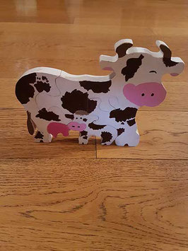 Puzzle vache et son bébé (5 pièces)