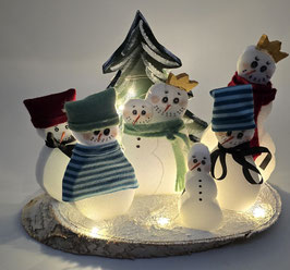 Scène de Bonhomme de neige lumineux