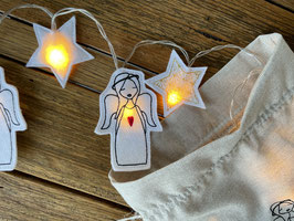 Engel Lichterkette mit personalisiertem Beutelchen