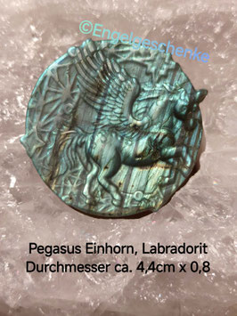 Pegasus Einhorn Labradorit blau