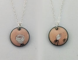 Small Round Necklace in Blush Rose