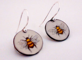Small Round Earrings in Honeybee