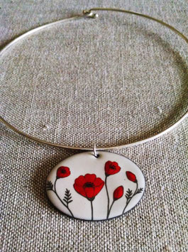 Very Large Oval Collar Necklace in Poppy