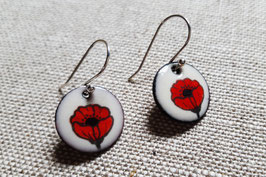 Small Round Earrings in Poppy