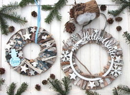 Holzkränze im winterlichem Design