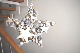 Shabby Chic Deko Stern in weiß - creme als Raumdeko