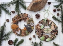 Herbst - Holzkränze aus Rinde und Treibhölzern