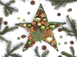 Merry Christmas Stern in grün-gold