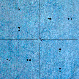 falte Mikrofaser Reinigungstuch Schwingfaltung Blau - JETZT mit Faltelinien (Frotteestruktur) Blau 40 x 40 cm