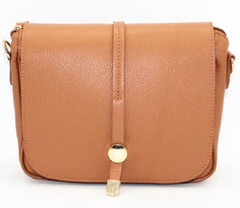 Bolso Bandolera de Piel y Solapa Camel