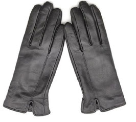 Guantes de Piel Mujer Line en Negro