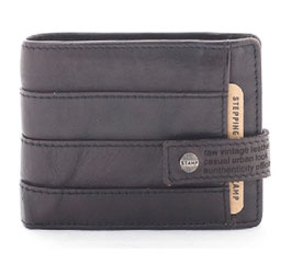 Cartera Piel Lavada Qaus 98 Negro