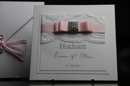 Einladungskarte Hochzeit Rosa Edel Carmen