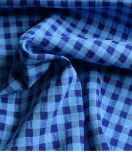 BAMBULA VICHY SEERSUKER. 150 CM. 150 GR/M2. ALGODON 60-POLIESTER 40% AZUL